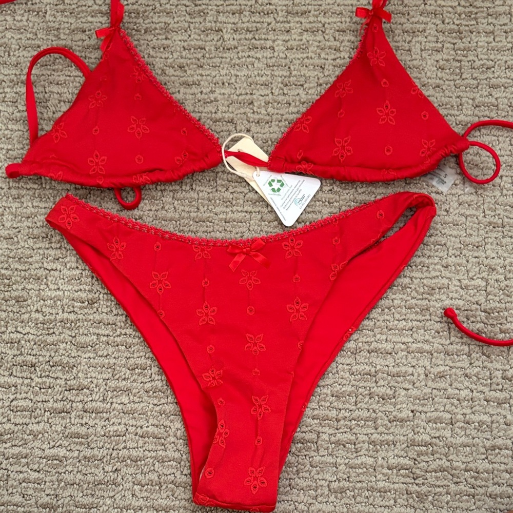 Seamolly Embroidered Triangle Bikini Set